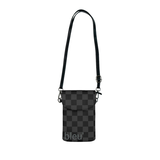 Bleu'|Black & Gray Patterned Handbag